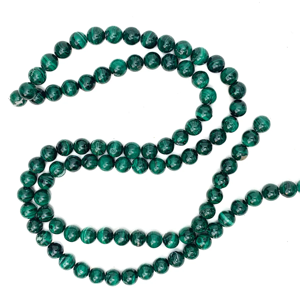 Malachite 8mm Smooth Rounds Bead Strand