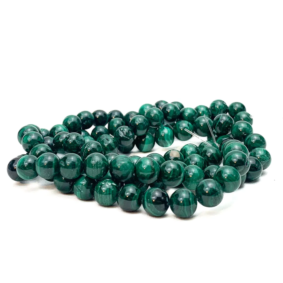 Malachite 8mm Smooth Rounds Bead Strand