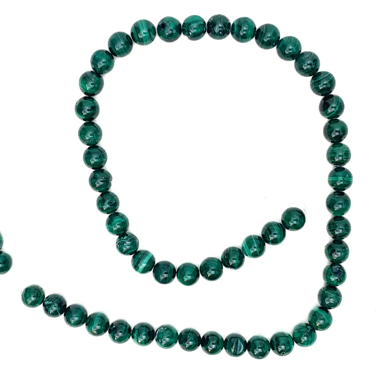 Malachite 8mm Smooth Rounds Bead Strand