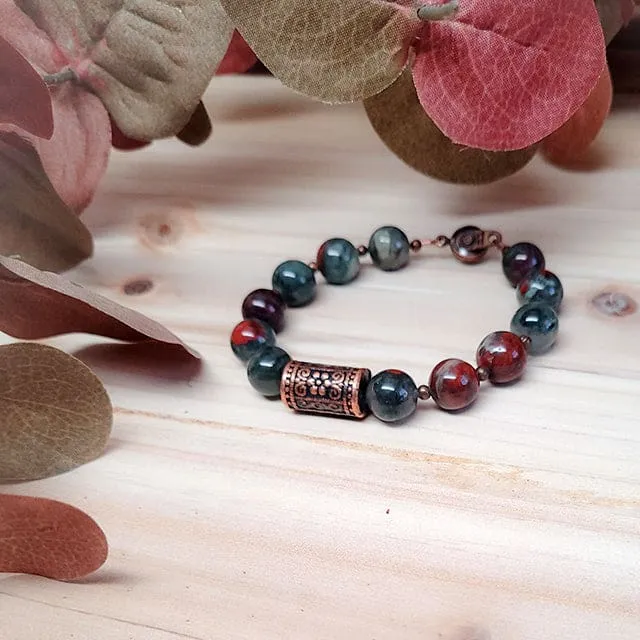 March Birthstone Bracelet - African Bloodstone