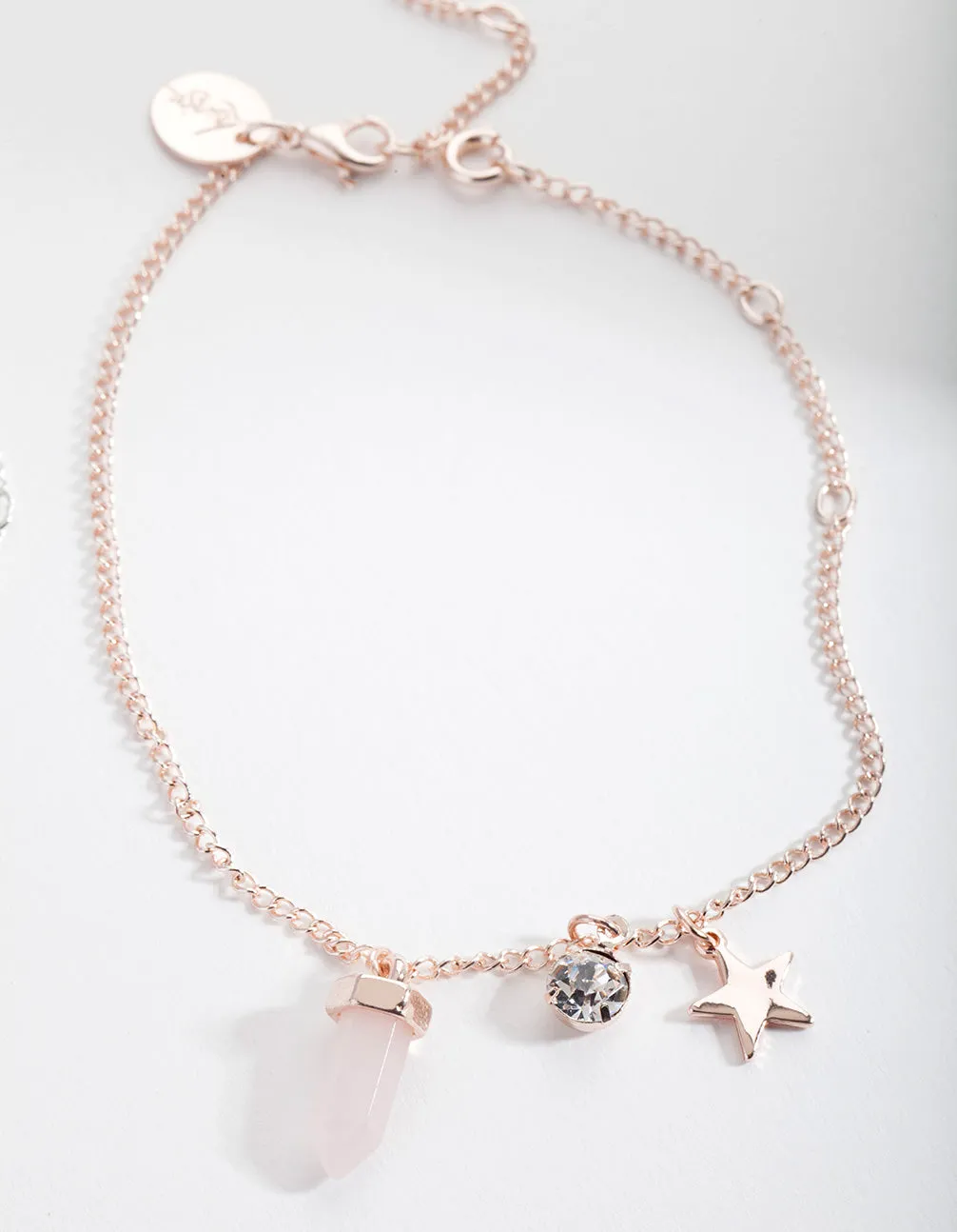 Moonstone & Rose Quartz Charm Bracelet Gift Box