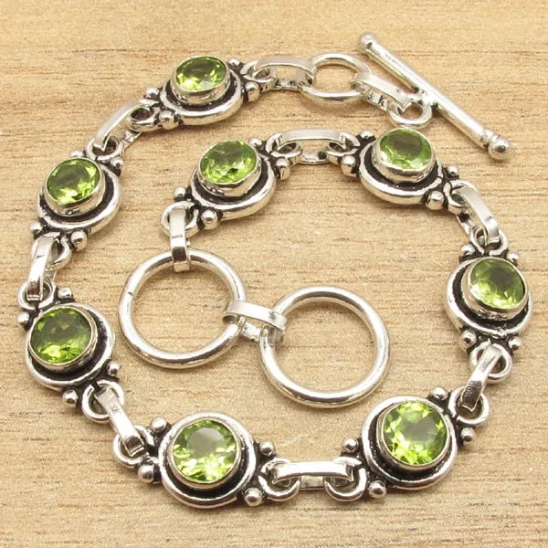 Natural LABRADORITE Silver Plated Bracelet 7 3/4 " 8 Gem Jewelry