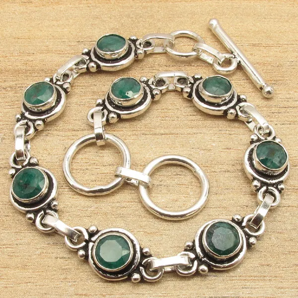 Natural LABRADORITE Silver Plated Bracelet 7 3/4 " 8 Gem Jewelry