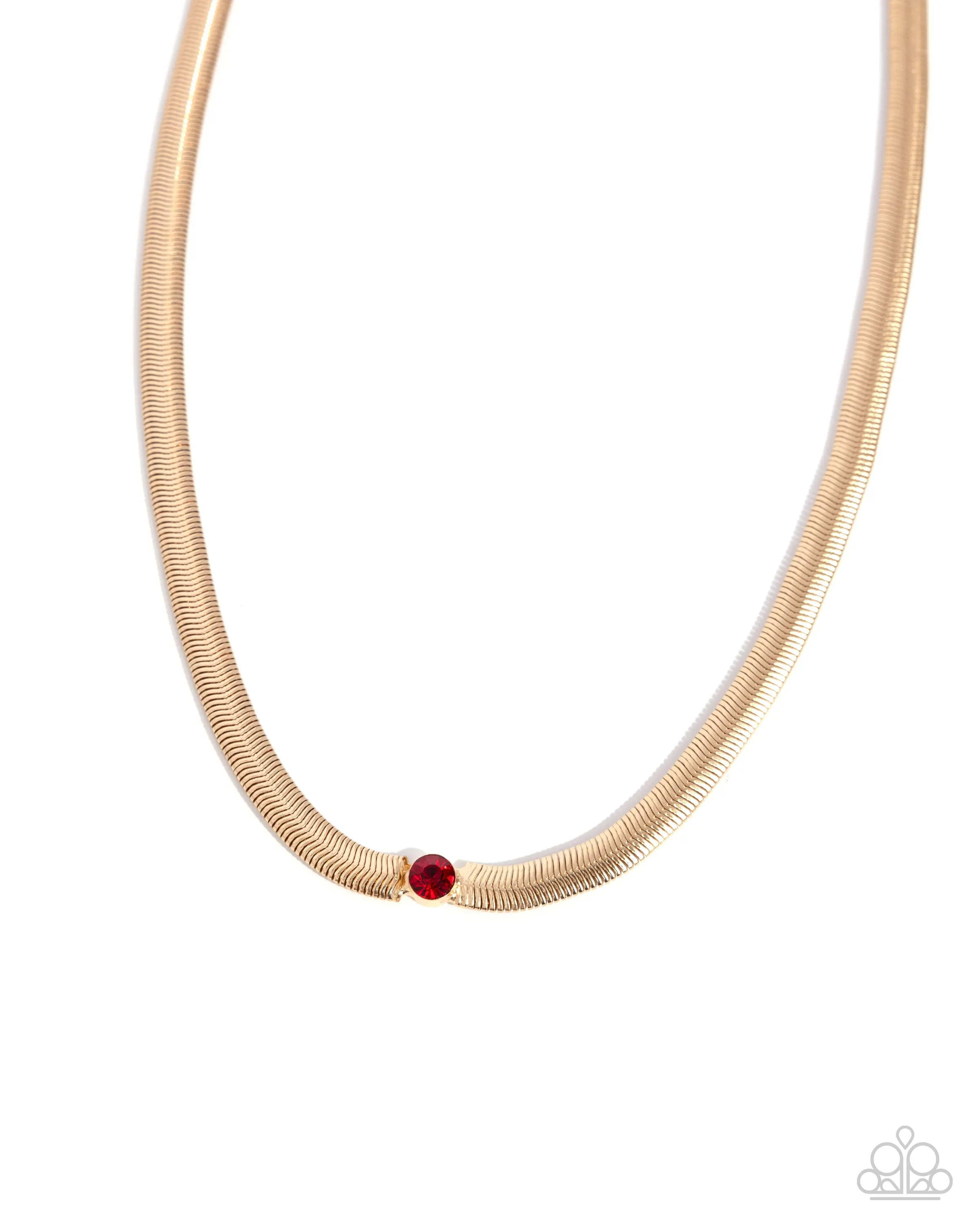 Necklace Stunning Solitaire - Red N2293