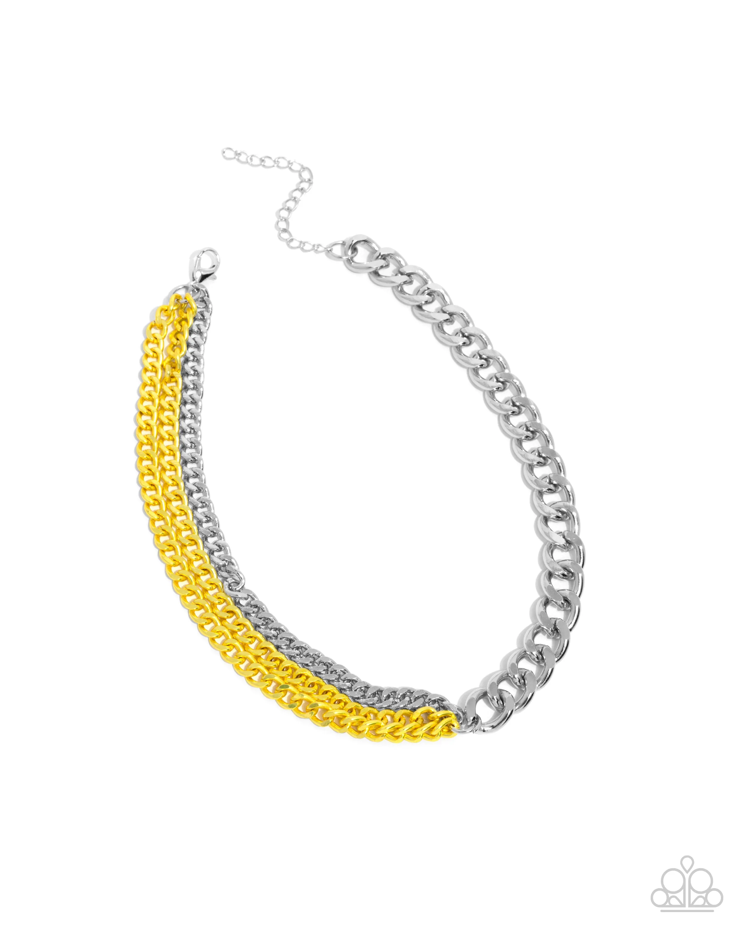 Necklaces Tinted Tension - Yellow N154