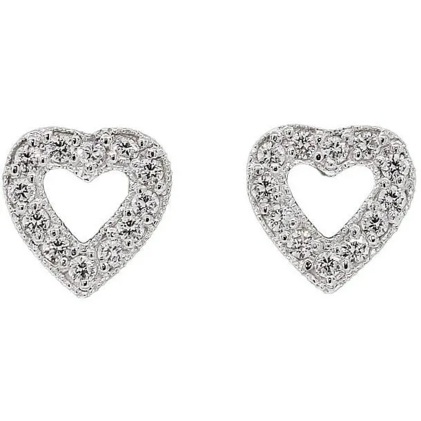 Open Heart Pave Earrings