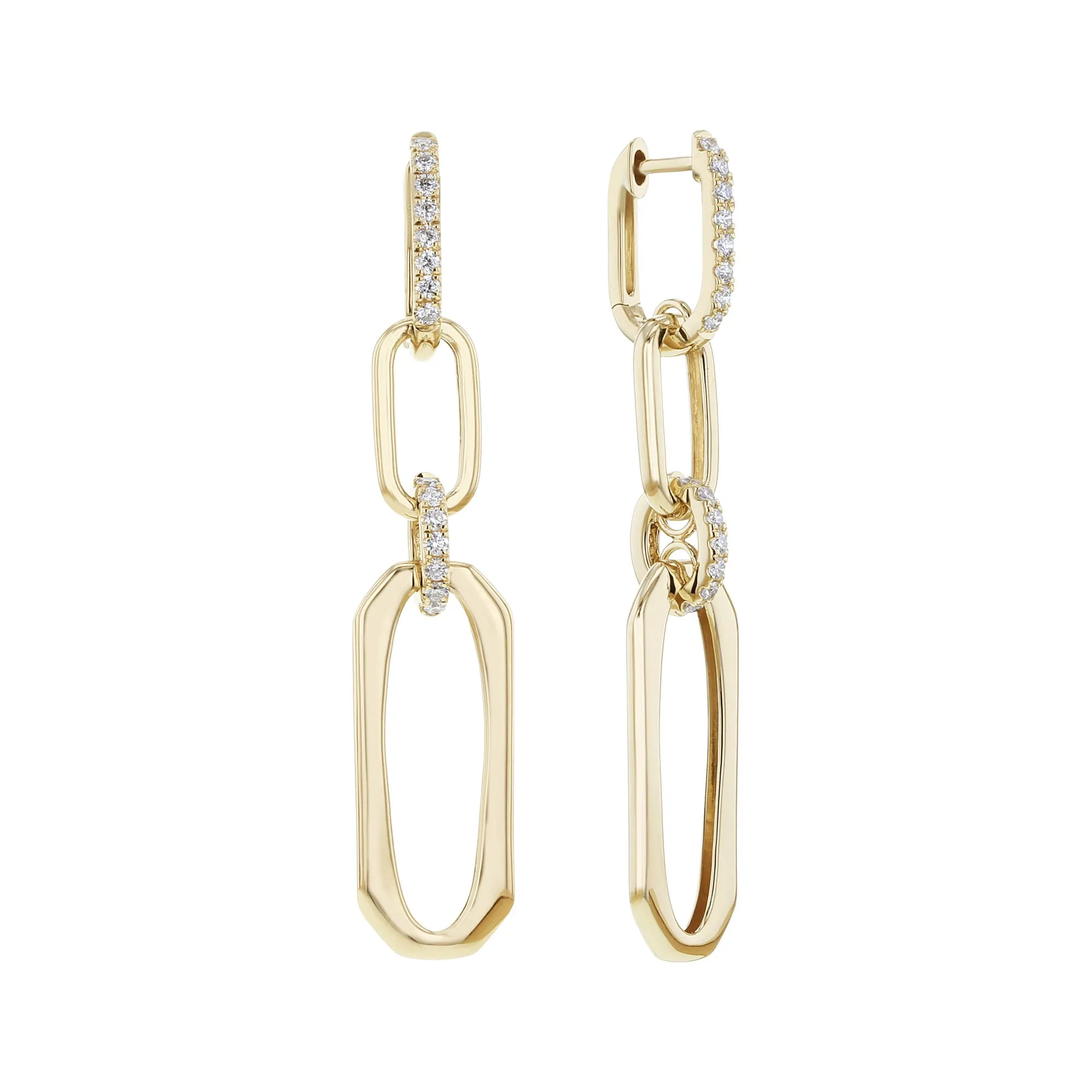 Ophelia Oval Link Diamond Drop Earrings