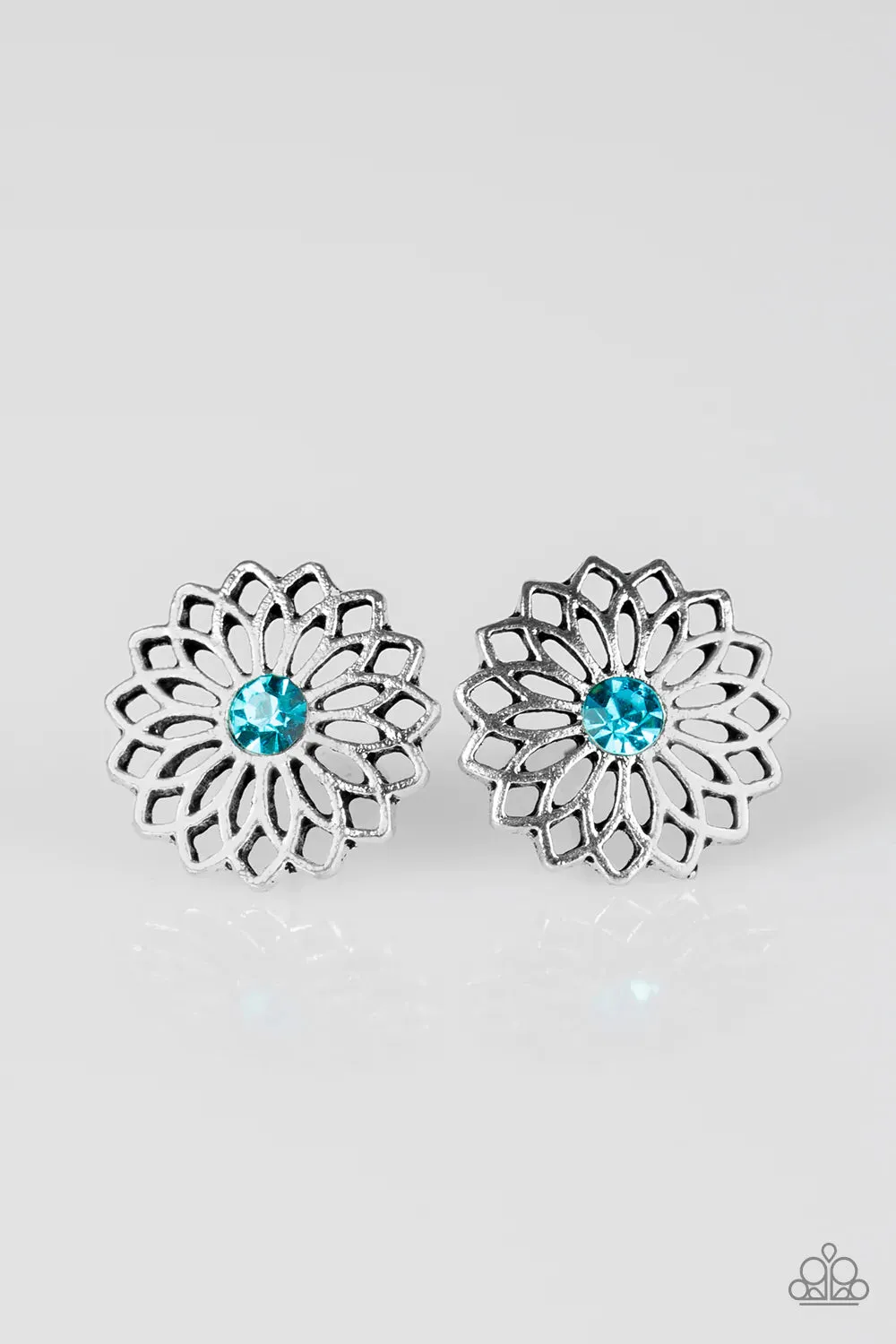 Paparazzi Earring ~ Floral Fleek - Blue