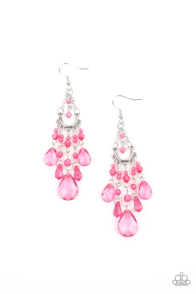 Paparazzi Earring ~ Paid Vacation - Pink