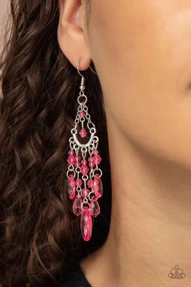 Paparazzi Earring ~ Paid Vacation - Pink