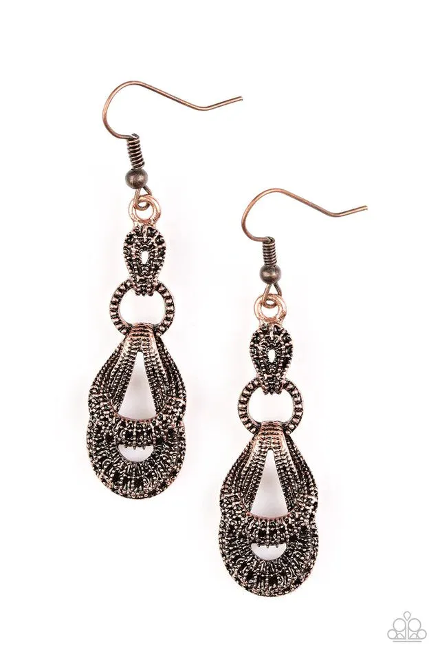 Paparazzi Earring ~ Romantic Radiance - Copper