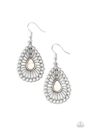 Paparazzi Earring ~ Simply Sedimentary - White