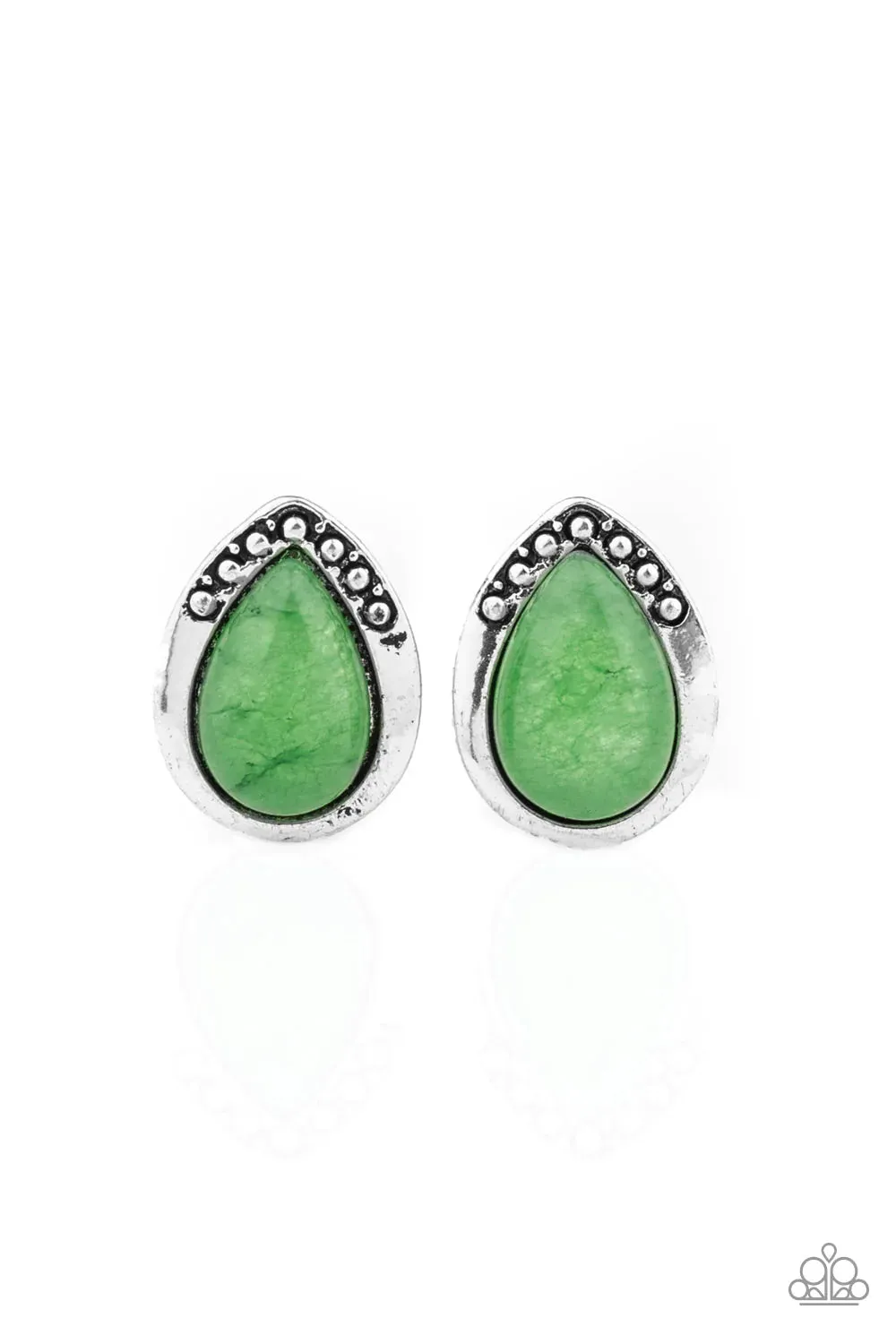 Paparazzi Earring ~ Stone Spectacular  - Green