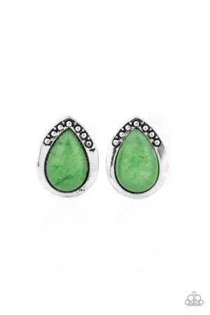 Paparazzi Earring ~ Stone Spectacular  - Green