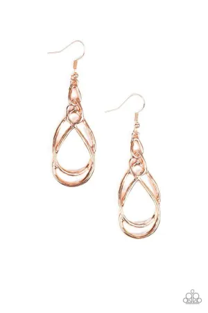 Paparazzi Earring ~ Twisted Elegance - Copper