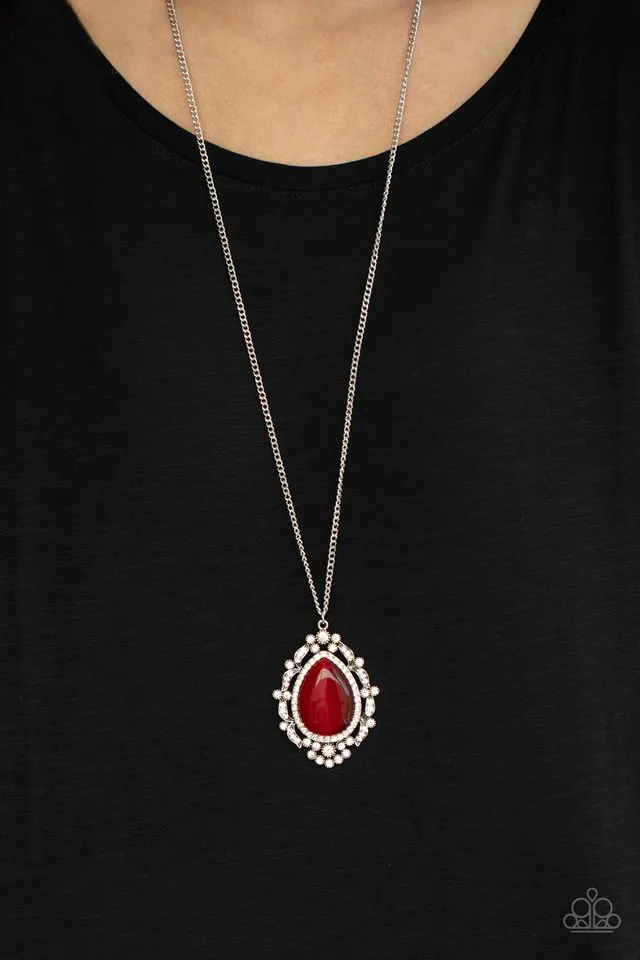 Paparazzi Necklace ~ Frozen Gardens - Red