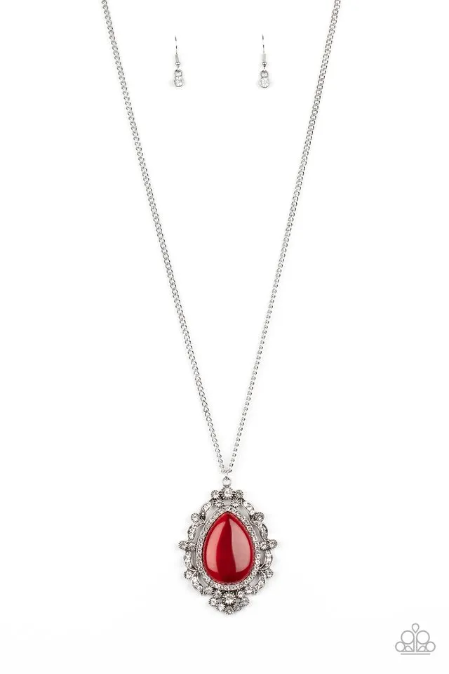 Paparazzi Necklace ~ Frozen Gardens - Red