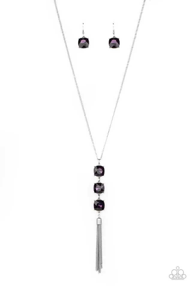 Paparazzi Necklace ~ GLOW Me The Money! - Purple