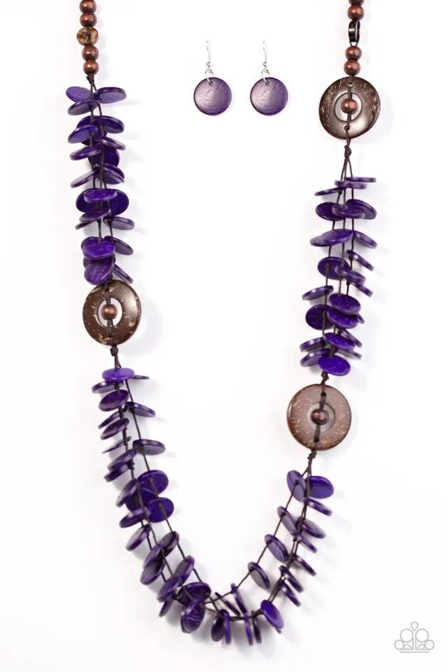 Paparazzi Necklace ~ Greetings From Tahiti - Purple