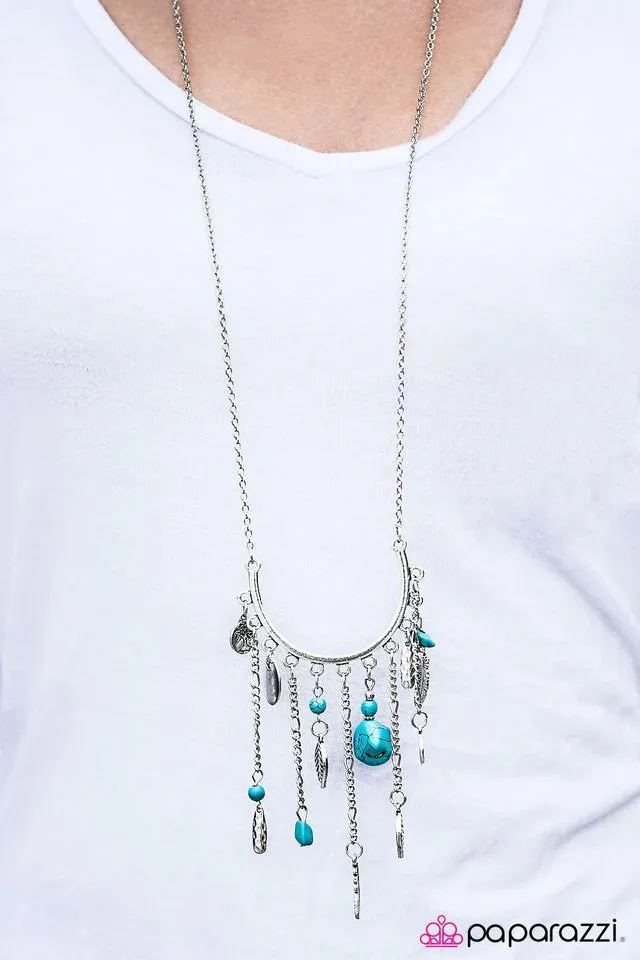 Paparazzi Necklace ~ Lady Luck - Blue