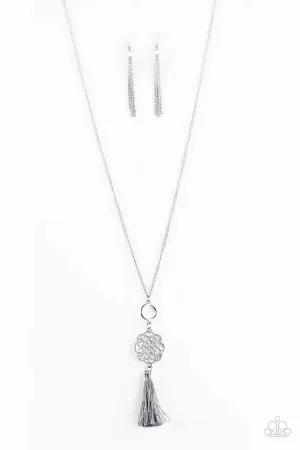 Paparazzi Necklace ~ Lotus Lounge - Silver