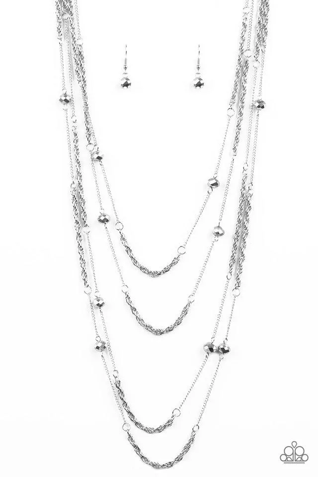 Paparazzi Necklace ~ Open For Opulence - Silver