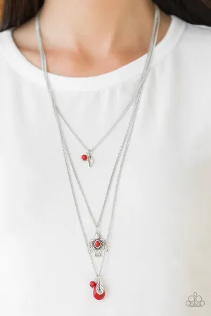 Paparazzi Necklace ~ Soar With The Eagles - Red