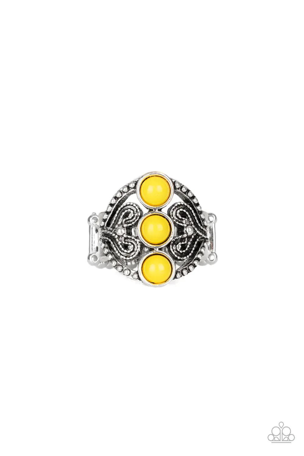 Paparazzi Ring ~ Triple Whammy - Yellow