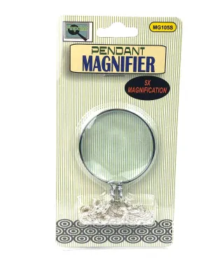 Pendant magnifier , silver plated steel chain , SKU# MG105S