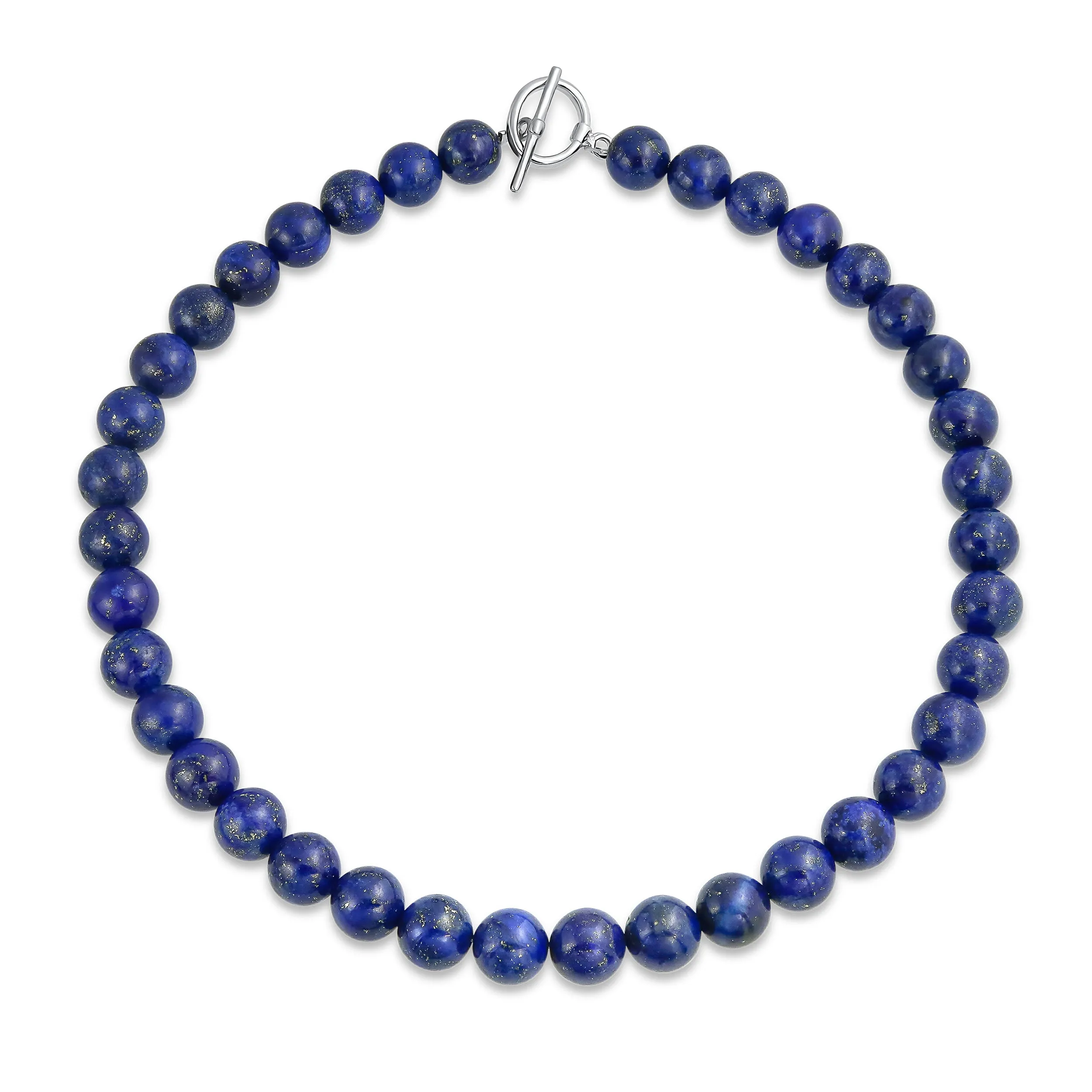 Plain Classic Western Jewelry Dark Blue Lapis Lazuli Bead Strand Necklace