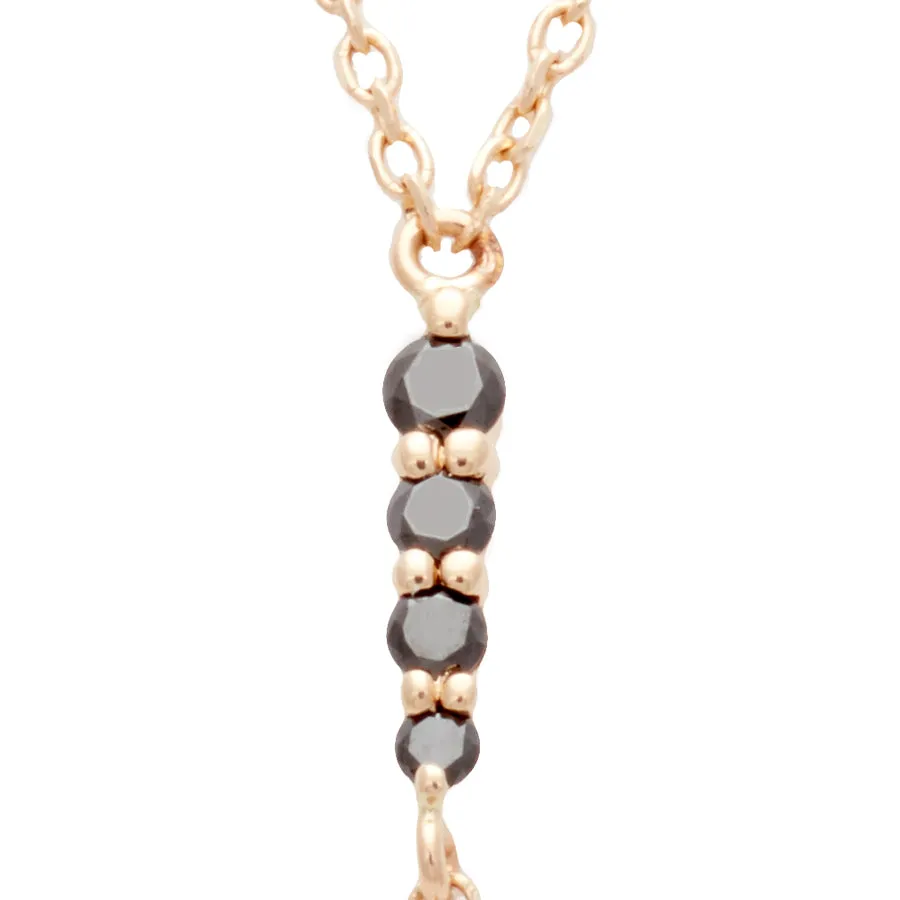 Pointe Y Necklace - 14k Gold & Black Diamonds