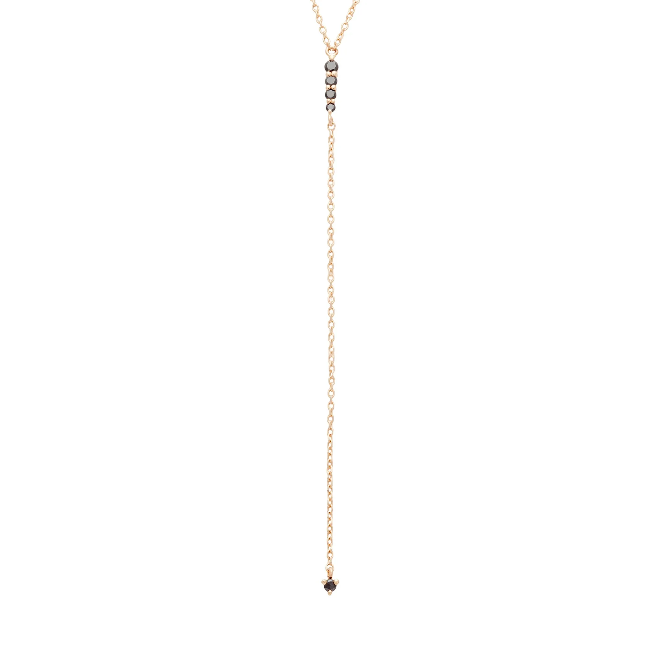 Pointe Y Necklace - 14k Gold & Black Diamonds