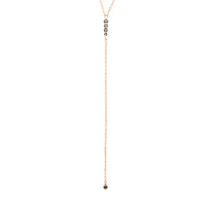 Pointe Y Necklace - 14k Gold & Black Diamonds