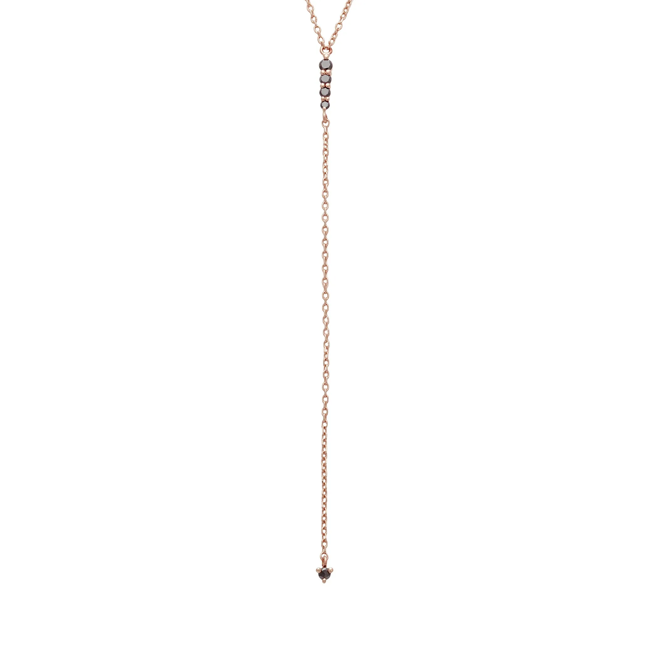 Pointe Y Necklace - 14k Gold & Black Diamonds