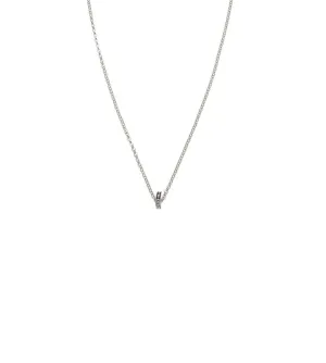 Protection : Heart Beat Fine Belcher Chain Necklace White Gold