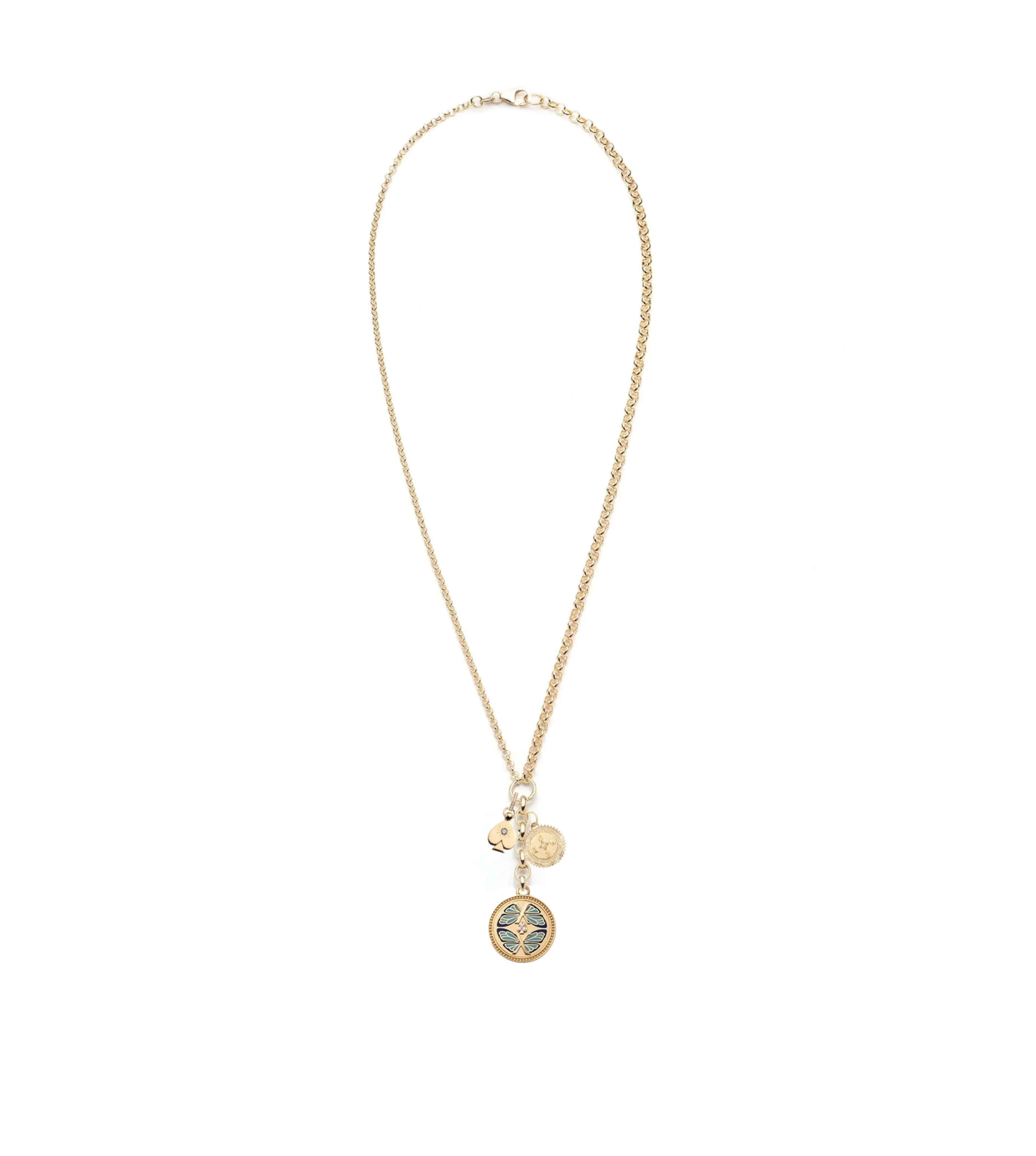 Reverie, Internal Compass & Spade : Medium Mixed Belcher Extension Chain Necklace