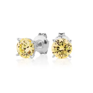 Round Brilliant stud earrings with 2.18 carats* of diamond simulants in sterling silver