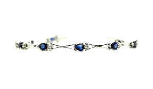 Sapphire & Diamond Drop Bracelet