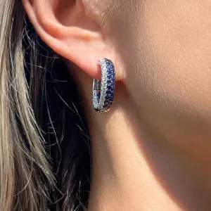 Sapphire & Diamond Hoop Earrings