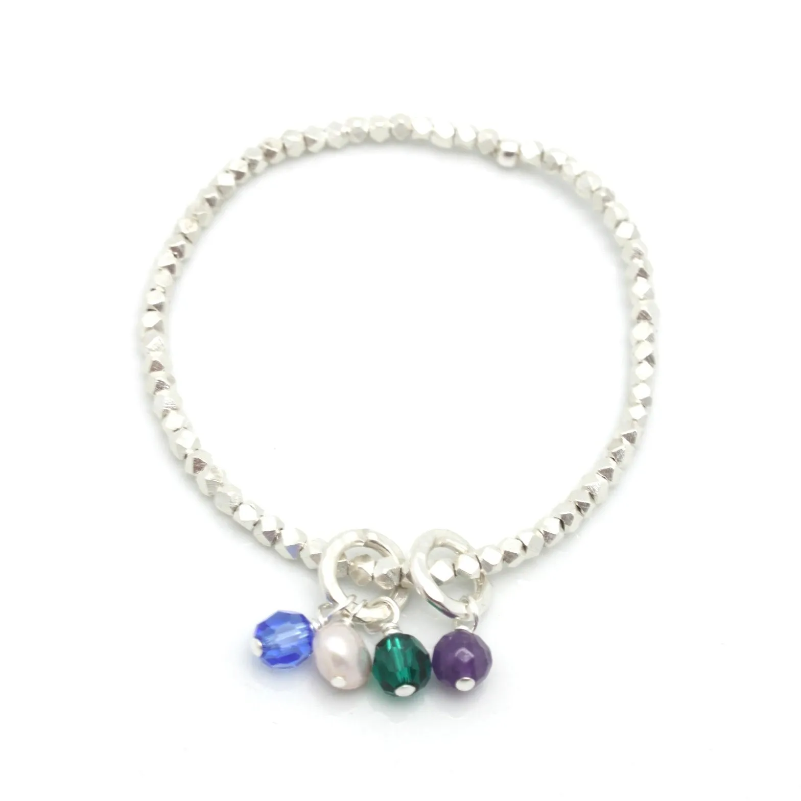 SILVER Birthstone Friendship Bracelets