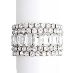 Silvertone & Acrylic Crystal Bracelets