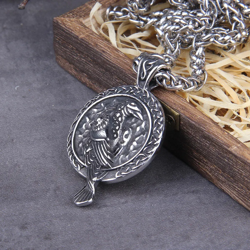 Simple Compact and Exquisite Crow Raven Eagle Viking Necklace