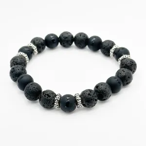 Skulls Black Lava & Onyx Bracelet