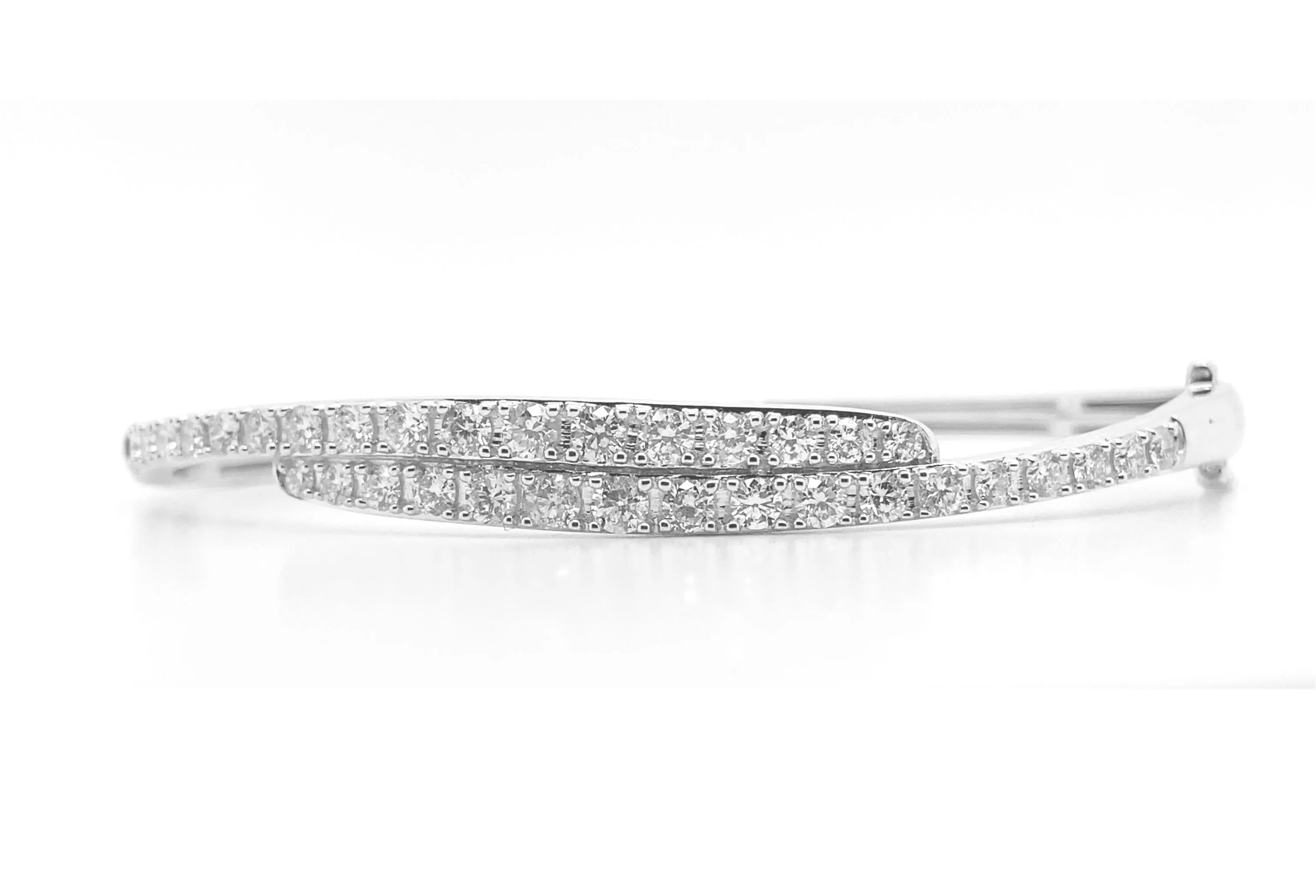 Stack Diamond Bangle Bracelet White Gold B007N