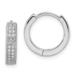 Sterling Silver Cubic Zirconia Hoop Earrings