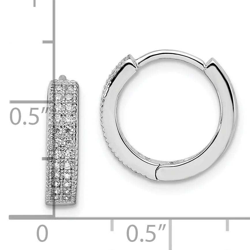 Sterling Silver Cubic Zirconia Hoop Earrings