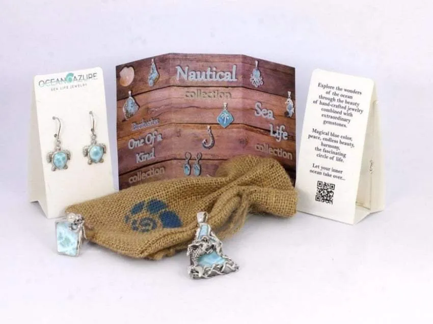 Stingray Earrings with Larimar