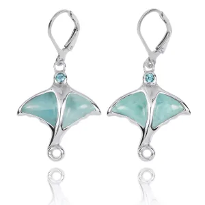 Stingray Earrings with Larimar