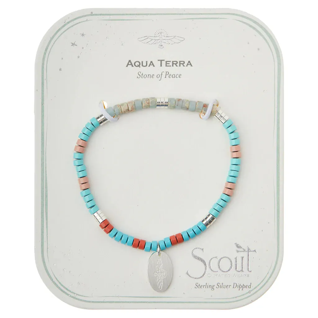 Stone Intention Charm Bracelet - Aqua Terra/Silver