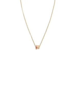 Strength & Pave Diamond Initial : Heart Beat Fine Belcher Chain Necklace